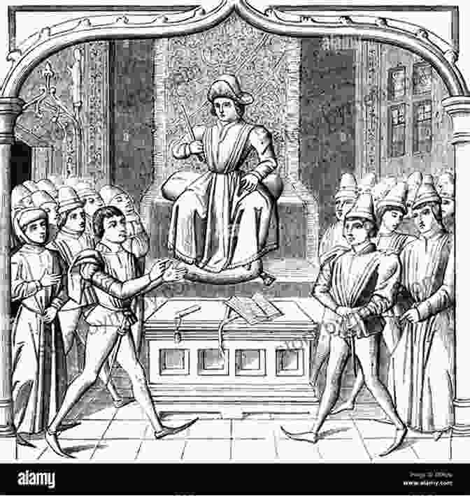 A Depiction Of A Medieval Courtroom With A Judge, Jury, And Defendant The Journey Of The Courtroom