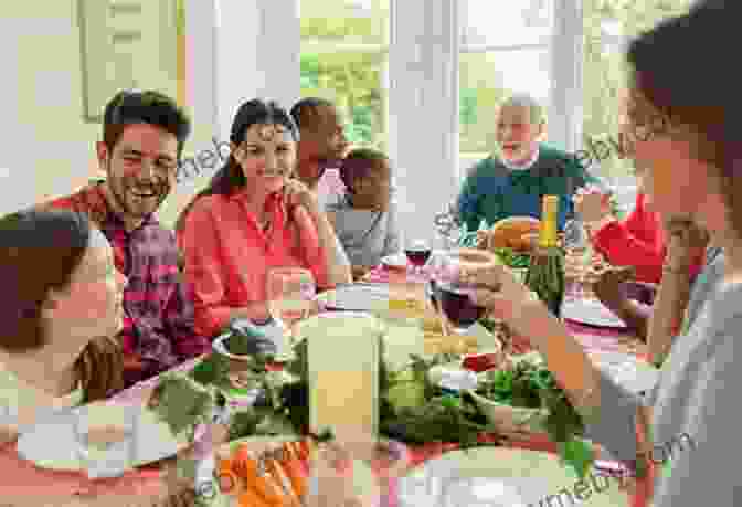 A Family Gathered Around A Table, Enjoying A Festive Christmas Dinner, Laughing And Sharing Stories. The Complete Simple Christmas Cookbook For Young Chef: 70+ Recipes Experiments Activities