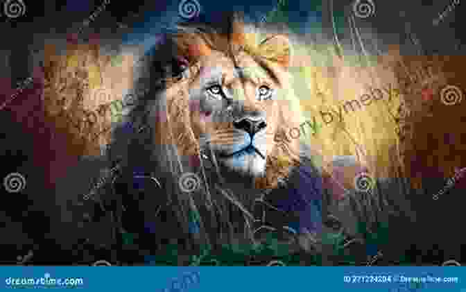 A Hunter Taking Aim At A Majestic Lion Amidst The Golden Hues Of The African Savanna African Game Trails With More Than 200 Photos : An Account Of The African Wanderings Of An American Hunter Naturalist