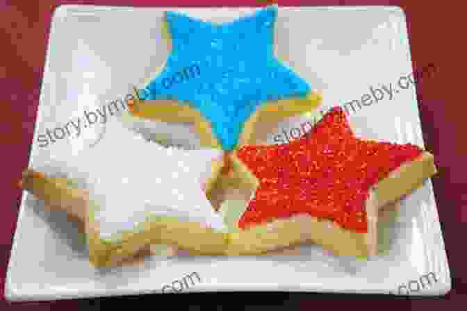 A Spread Of Independence Day Themed Treats, Including Star Shaped Sugar Cookies, A Fruit Platter, And A Red, White, And Blue Cake Independence Day Crafts (CraftBooks) Mary Berendes