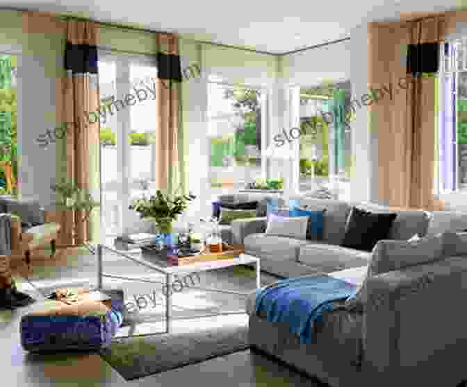 A Sunny Living Room With Large Windows And A Light Colored Sofa Feels Like Home: Relaxed Interiors For A Meaningful Life