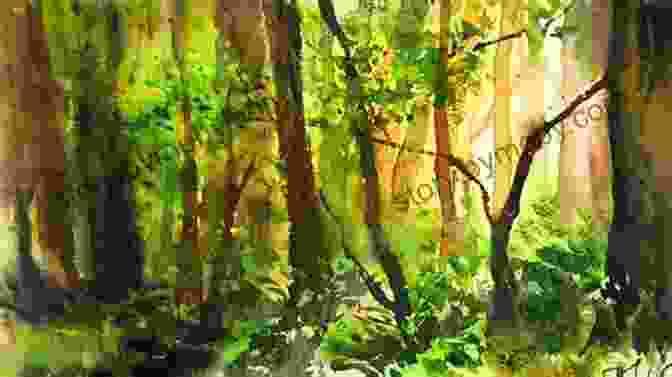 A Vibrant Watercolor Painting Of A Forest Scene, Capturing The Play Of Light Through The Trees Creating Luminous Watercolor Landscapes Sterling Edwards