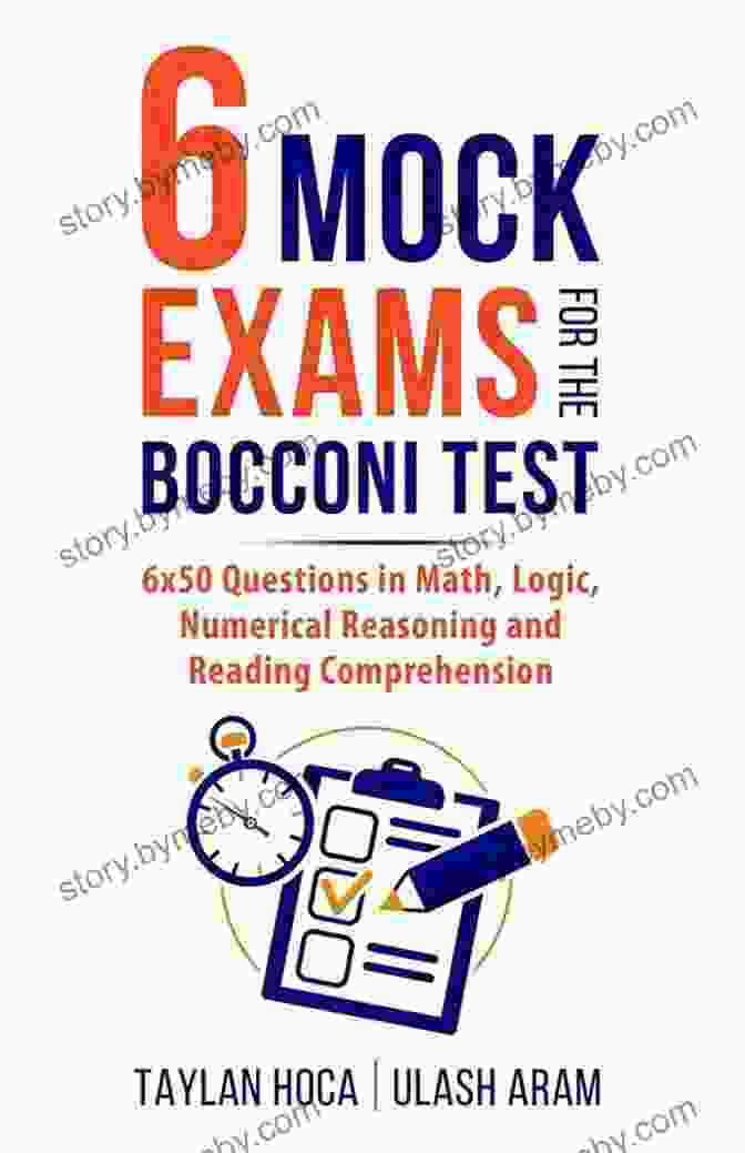 Cover Of Mock Exams For The Bocconi Test Book 6 Mock Exams For The Bocconi Test: 6x50 Questions In Math Logic Numerical Reasoning And Reading Comprehension