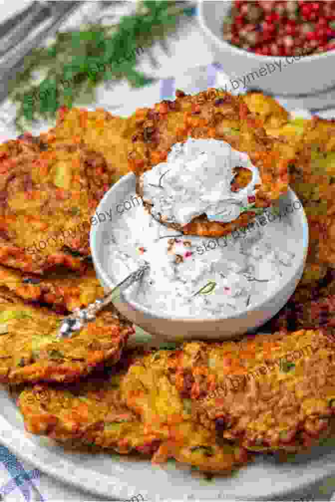 Crispy Zucchini Fritters Served With Lemon Herb Dip Small Batch Baking: 60 Sweet And Savory Recipes To Satisfy Your Craving