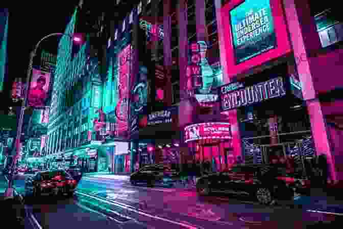 Panoramic Cityscape Capturing The Vibrant Lights Of Nightlife Fast Into The Night: A Woman Her Dogs And Their Journey North On The Iditarod Trail