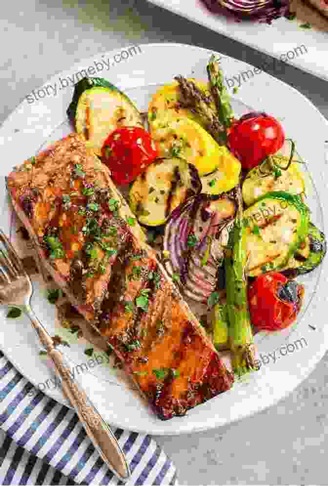 Vibrant And Appetizing Dish Featuring Grilled Salmon, Roasted Vegetables, And A Zesty Lemon Sauce Chef Carmen S Simple And Easy Favorites